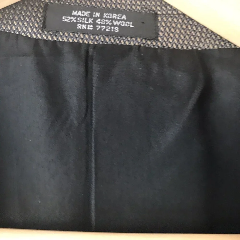 Vintage Jones New York brown sport tweed jacket silk wool men size 42short‎
